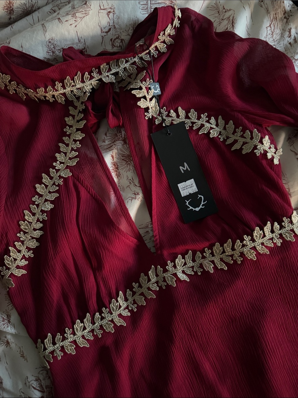 For Love and Lemons Lille Burgundy Red Mini Dress